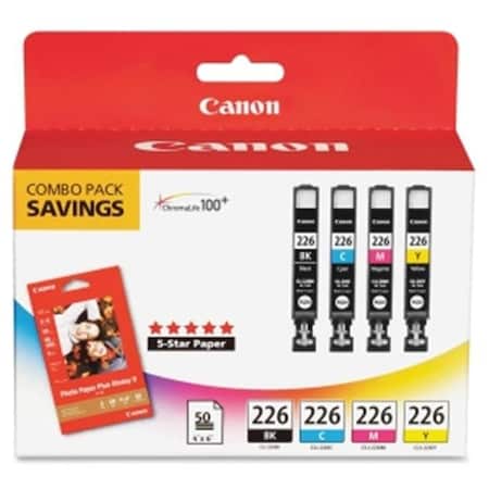 Canon Canon CNMCLI226BCMY Original Ink Cartridge - Paper Kit Inkjet; Black CNMCLI226BCMY